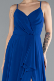 Long Sax Blue Chiffon Prom Gown ABU4412
