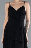 Long Black Chiffon Prom Gown ABU4412