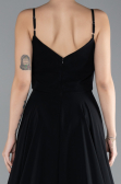Long Black Chiffon Prom Gown ABU4412