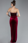 Long Burgundy Velvet Evening Dress ABU4405