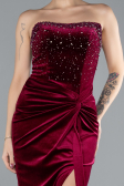 Long Burgundy Velvet Evening Dress ABU4405