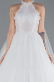 Long White Plus Size Wedding Dress ABU4488