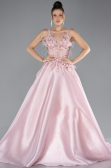Powder Color Strappy Beaded Long Princess Plus Size Haute Couture Dress ABU4461
