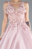 Powder Color Strappy Beaded Long Princess Plus Size Haute Couture Dress ABU4461