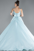 Mint Strappy Satin Long Special Design Evening Dress ABU4448