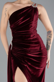 Long Burgundy Velvet Evening Dress ABU3365