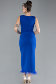 Sax Blue Sleeveless Slit Midi Party Dress ABK2169