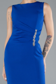 Sax Blue Sleeveless Slit Midi Party Dress ABK2169