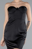 Black Mini Satin Cocktail Dress ABK2175