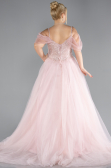 Long Powder Color Plus Size Haute Couture Dress ABU3688