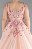 Long Powder Color Plus Size Haute Couture Dress ABU3748