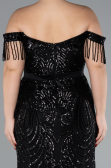 Long Black Plus Size Engagement Dress ABU3785