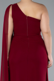 Long Burgundy Chiffon Formal Plus Size Dress ABU4407
