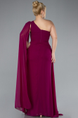 Long Plum Chiffon Formal Plus Size Dress ABU4407