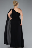 Long Black Chiffon Formal Plus Size Dress ABU4407