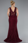 Burgundy Sleeveless Underwire Corset Lace Long Plus Size Evening Gown ABU4504