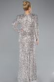 Beige Long Scaly Plus Size Engagement Dress ABU4373