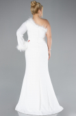 White Long Plus Size Evening Dress ABU3518