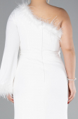 White Long Plus Size Evening Dress ABU3518