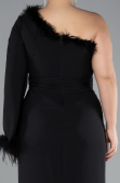 Long Black Plus Size Evening Dress ABU3518