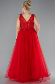 Red Long Plus Size Engagement Dress ABU3719