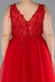 Red Long Plus Size Engagement Dress ABU3719