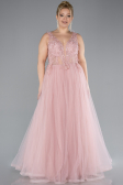 Powder Color Long Plus Size Engagement Dress ABU3719