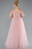 Powder Color Long Plus Size Engagement Dress ABU3719