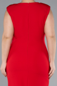 Red Sleeveless Midi Plus Size Party Dress ABK2190