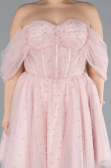 Powder Color Mini Plus Size Wedding Dress ABK2110
