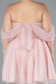 Powder Color Mini Plus Size Wedding Dress ABK2110