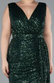 Green Long Scaly Plus Size Evening Dress ABU3194