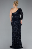 Long Navy Blue Plus Size Engagement Dress ABU4404