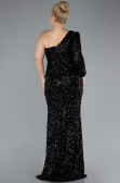 Long Black Plus Size Engagement Dress ABU4404