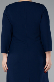 Navy Blue Capri Sleeve Midi Plus Size Invitation Dress ABK2197