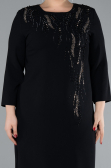 Black Capri Sleeve Midi Plus Size Invitation Dress ABK2197