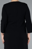Black Capri Sleeve Midi Plus Size Invitation Dress ABK2197