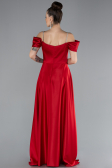 Red Slit Long Satin Prom Gown ABU4531