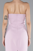 Powder Color Strapless Stone Midi Cocktail Dress ABK2211