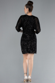 Black Short Scaly Invitation Dress ABK1912