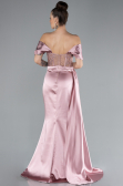 Powder Color Long Satin Evening Dress ABU4424