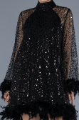Short Black Scaly Cocktail Dress ABK2202