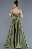 Long Olive Drab Satin Evening Dress ABU4561