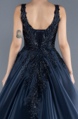 Long Navy Blue Haute Couture Dress ABU4551