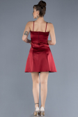 Burgundy Short Satin Cocktail Dress ABK2225