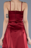 Burgundy Short Satin Cocktail Dress ABK2225