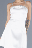 White Short Satin Cocktail Dress ABK2225