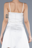 White Short Satin Cocktail Dress ABK2225