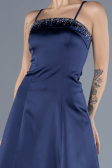 Navy Blue Short Satin Cocktail Dress ABK2225