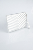Silver Leather Evening Bag KC413